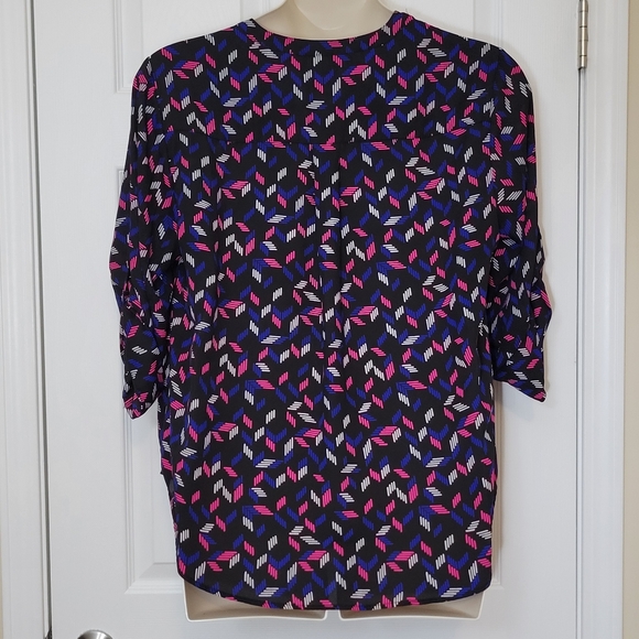 Torrid Black Print Harper 3/4 Sleeve Pullover Blouse Plus Size 1x - Picture 11 of 12